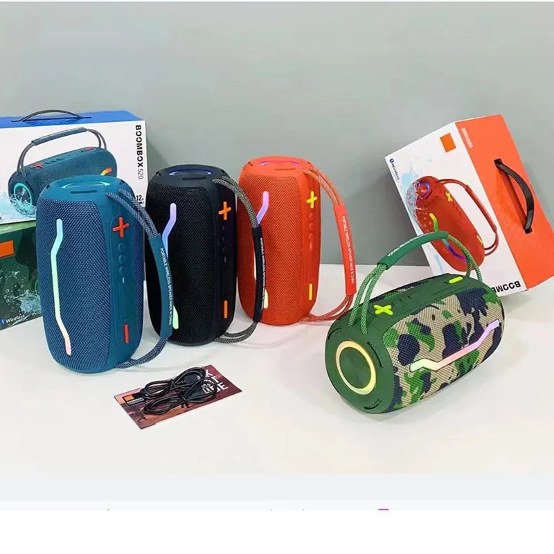 Portable Wireless for Speaker with Boosted Bass RGB LED Lighting Memory Card Support for Party & Outdoor Use Home Theatre