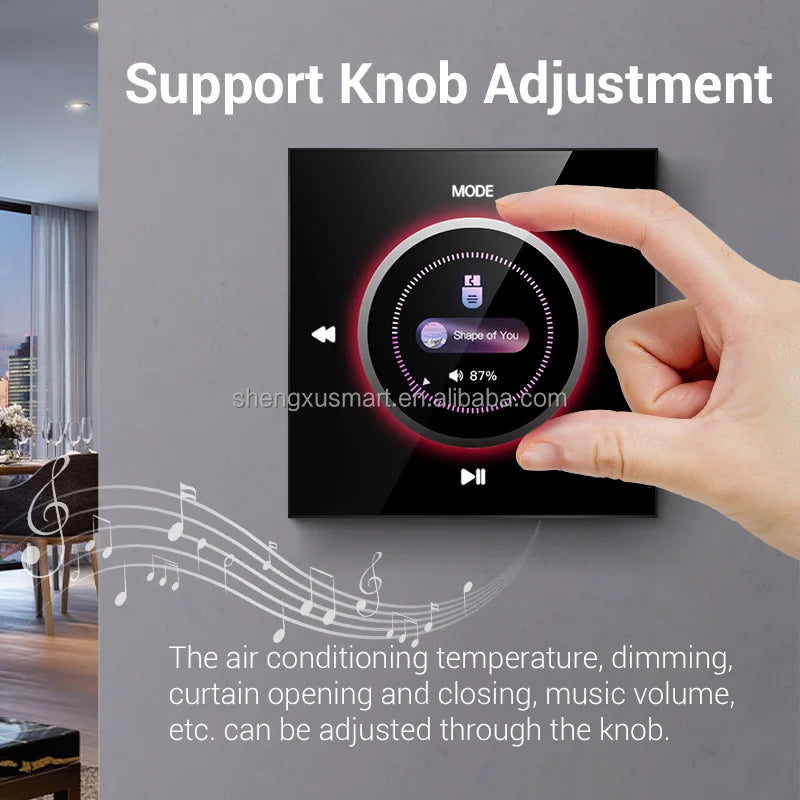Smart Home Theater Sound Amplifier with Touch Screen FM Radio for Bluetooth USB Wall-Mounted for Background Music Smart Host