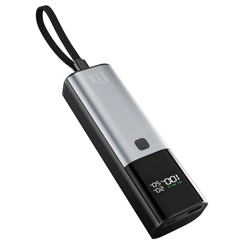 LCD Screen Display  Power Bank 10000mah PD 100W Custom Power Bank Super Fast Charging with Built in Cable for Laptop