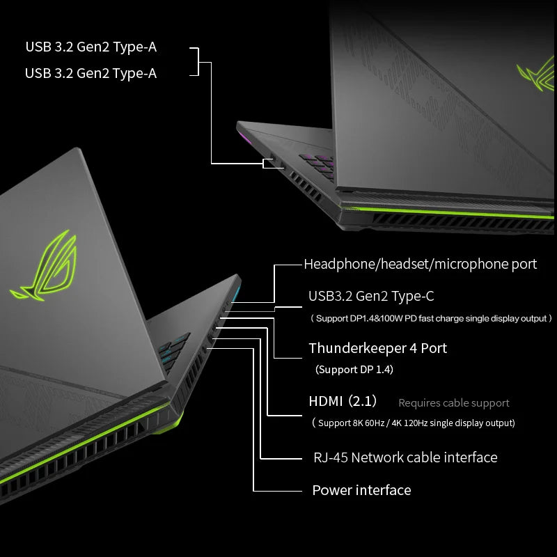 Manufacturer Supply asus Rog Strix Scar16 Gaming Computer Laptop 240Hz 2.2GHz Max Turbo 5.8GHz I9-14900hx Rtx4060 4070 Notebooks