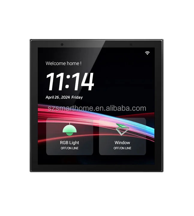4 Inch Tuya Control Panel Smart Home Audio Amplifiers Set Touch Screen Switch WiFi 2*25W for Bluetooth Wall Home Theater Systems