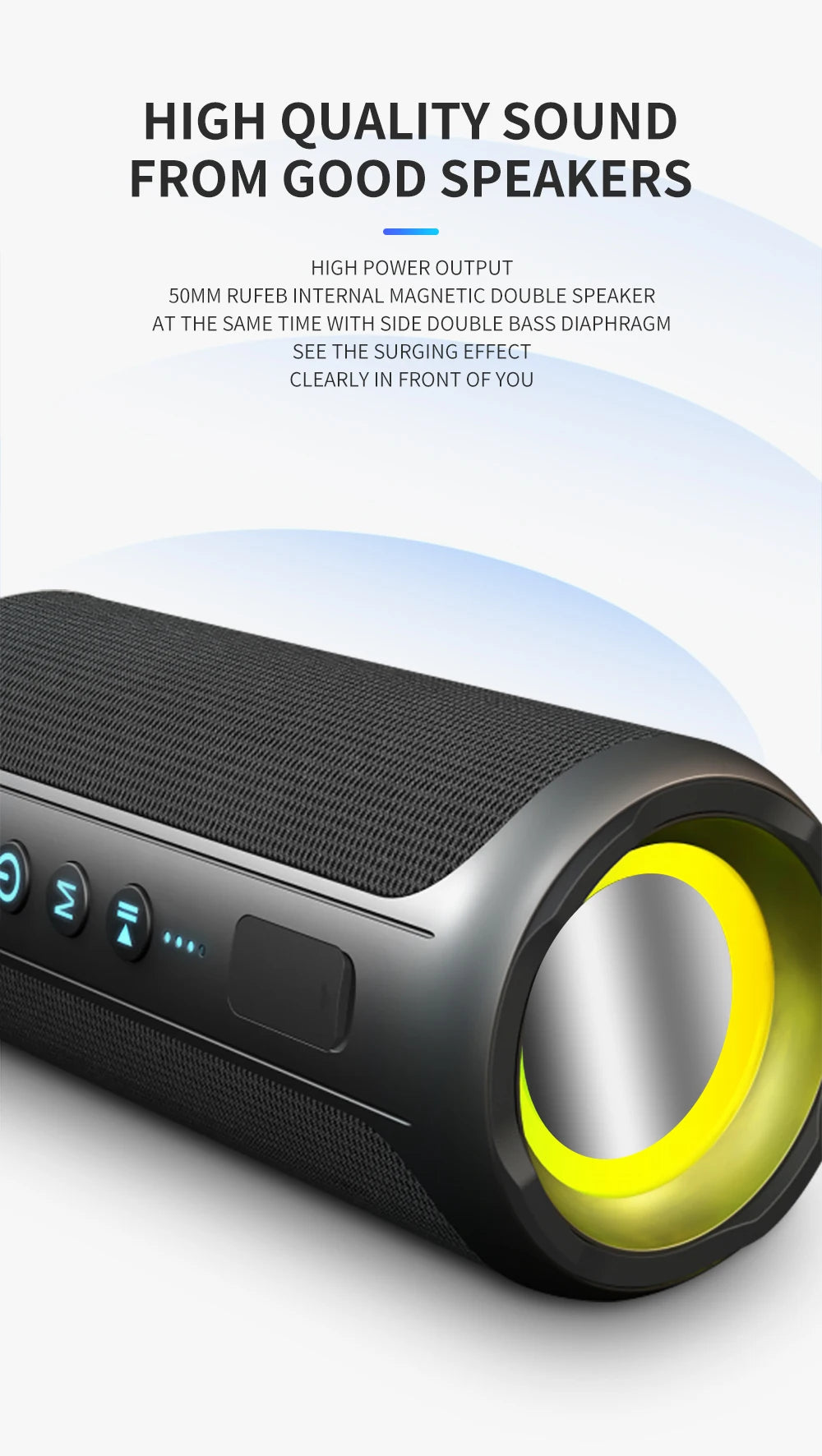 S7X RGB Portable  Speaker 20W Loud Sound Waterproof 12H Playtime TWS Pairing TF Card Type-C Charging