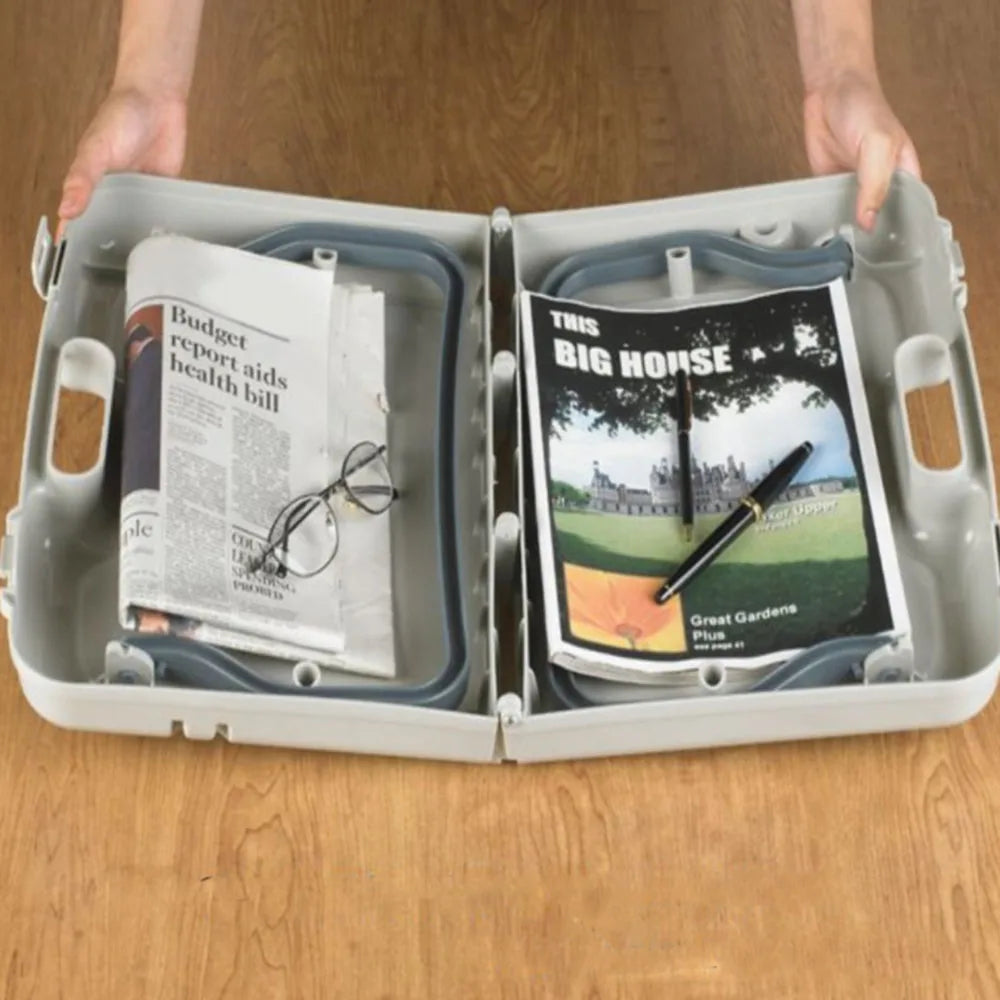Folding Lap Desk with Storage Case  Multifunctional Folding Table Storage Case  Portable Plastic Mini Desk Camp Picnic Travel
