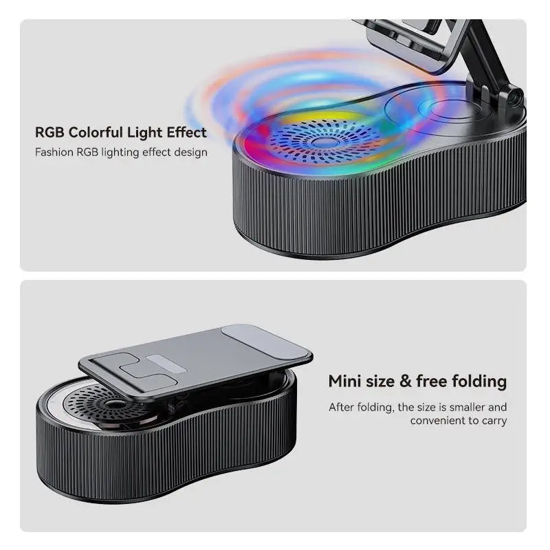 New 5 1 RGB Light Wireless for Speaker Bank 5W Output Built-in Microphone Outdoor Stand Phone Holder for Mobile Phone