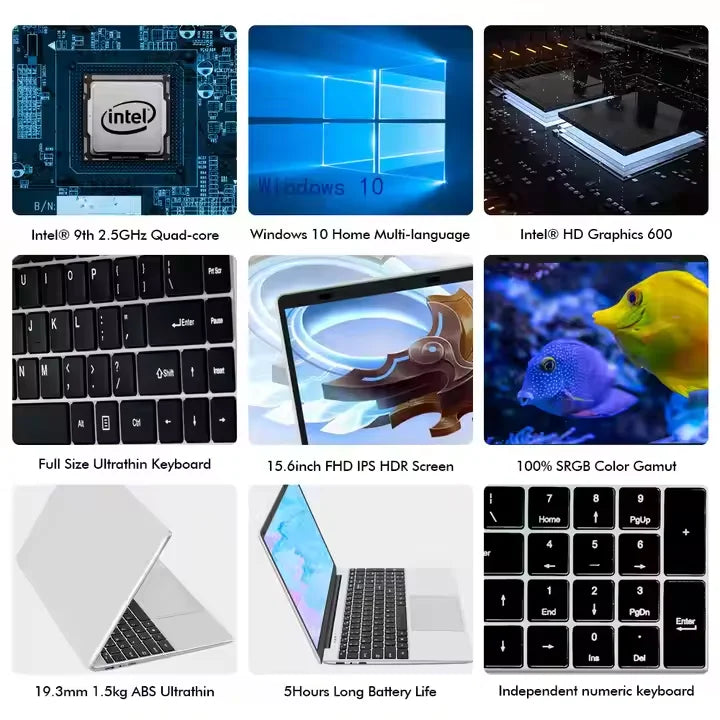 New 14.1 Inch Laptop N4000 Intel Processor 8GB 128GB 256GB 512GB SSD for Students Education Homework Personal Home Use Notebook