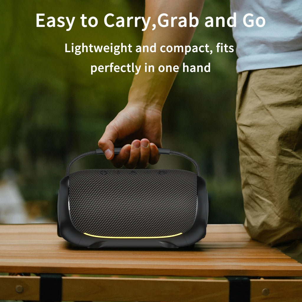 Portable Wireless for BT Speakers 40W Output with RGB LED Lighting Waterproof Outdoor Subwoofer for Home Use Version 5.3