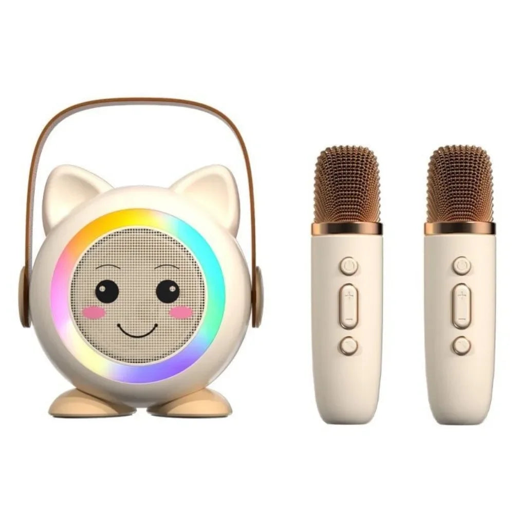 Cartoon Portable Bluetooth Speaker Outdoor Karaoke Speaker Home KTV Artifact Wireless Multifunctional Handheld Dual Microphone