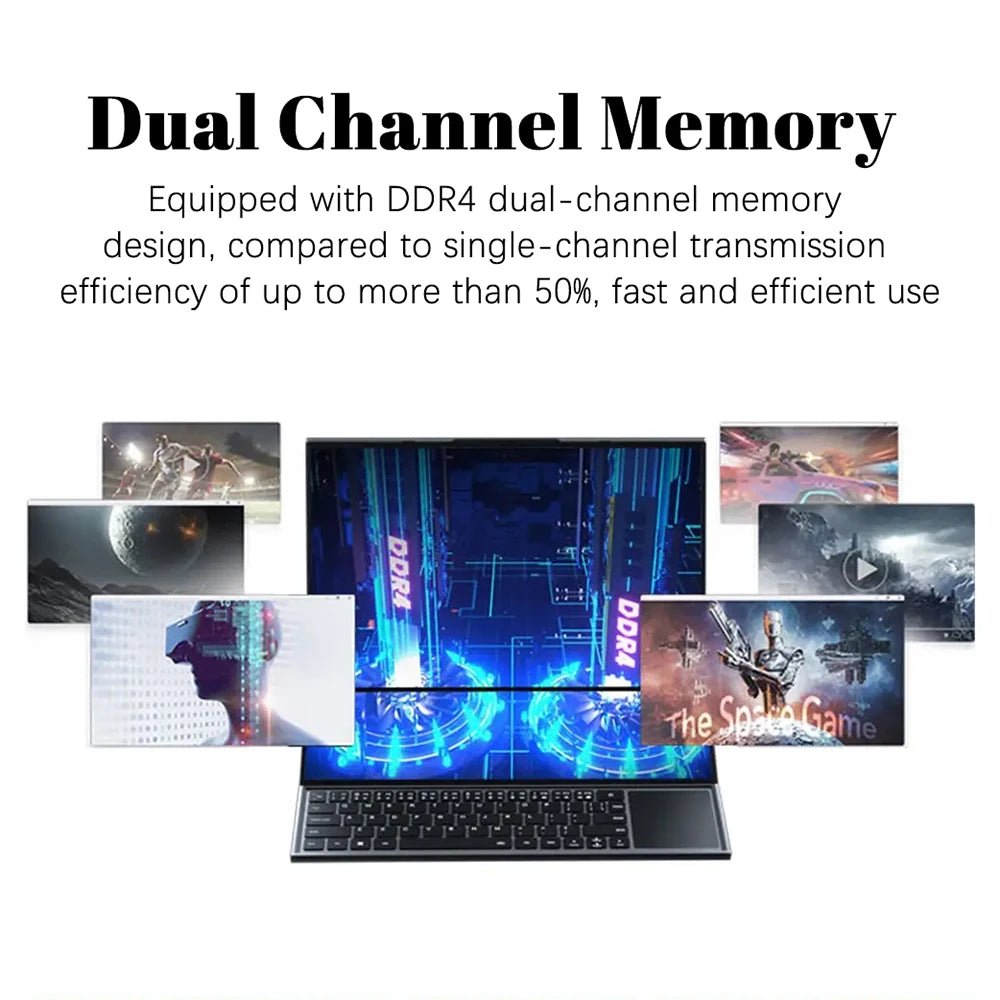 CRELANDER X16 Double Screen Laptop 16 Inch Touch Screen Intel Core CPU PC Portable Computer Business Laptops Computadoras Laptop