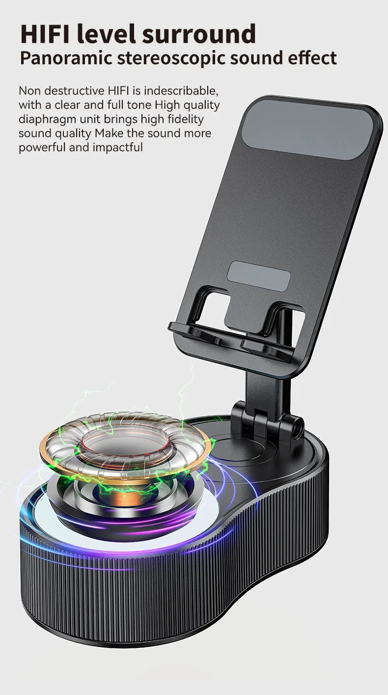 New 5 1 RGB Light Wireless for Speaker Bank 5W Output Built-in Microphone Outdoor Stand Phone Holder for Mobile Phone