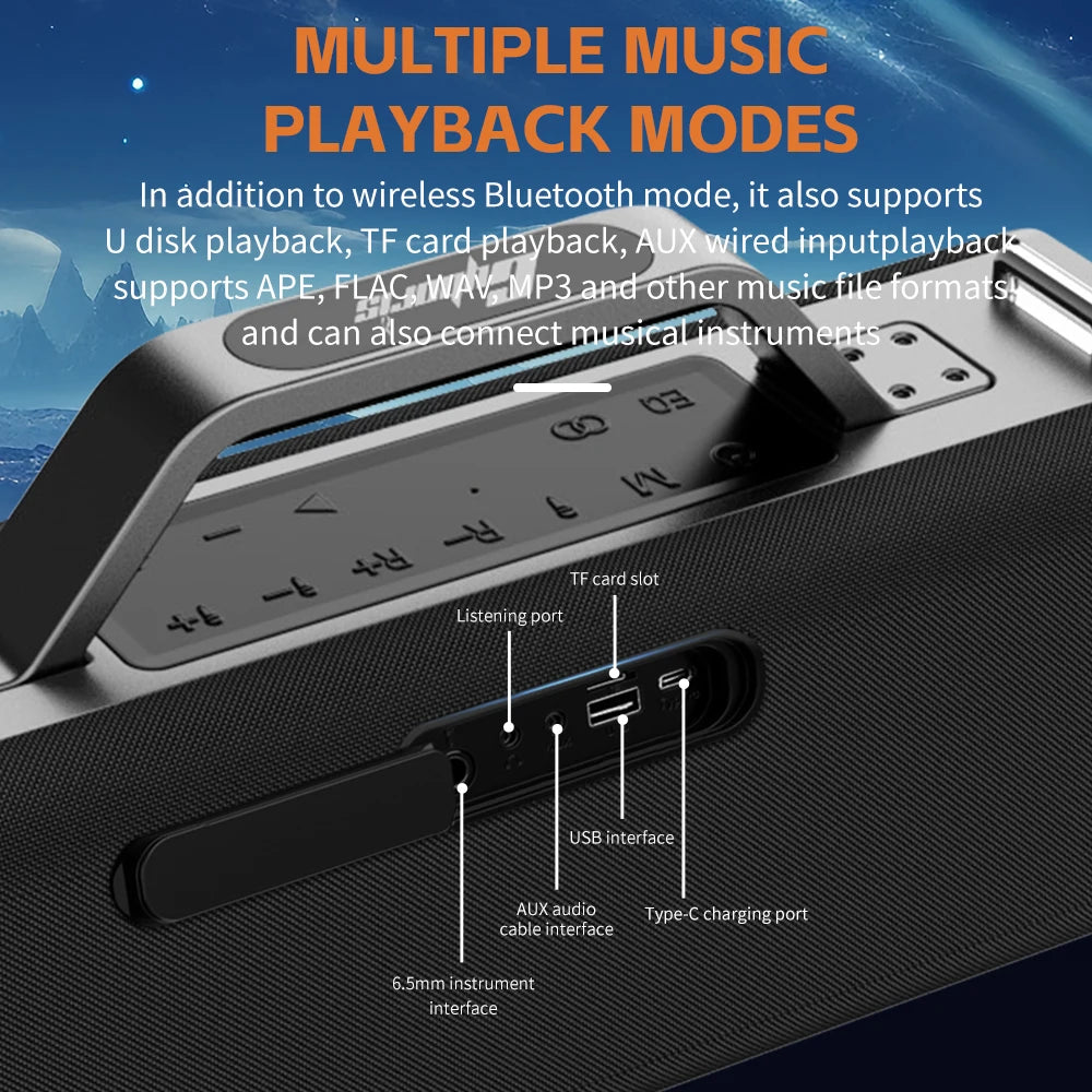 200W Karaoke Speaker with Two Microphones, Portable Wireless Speaker with Microphone PA System RGB LED Karaoke Machine for Adult