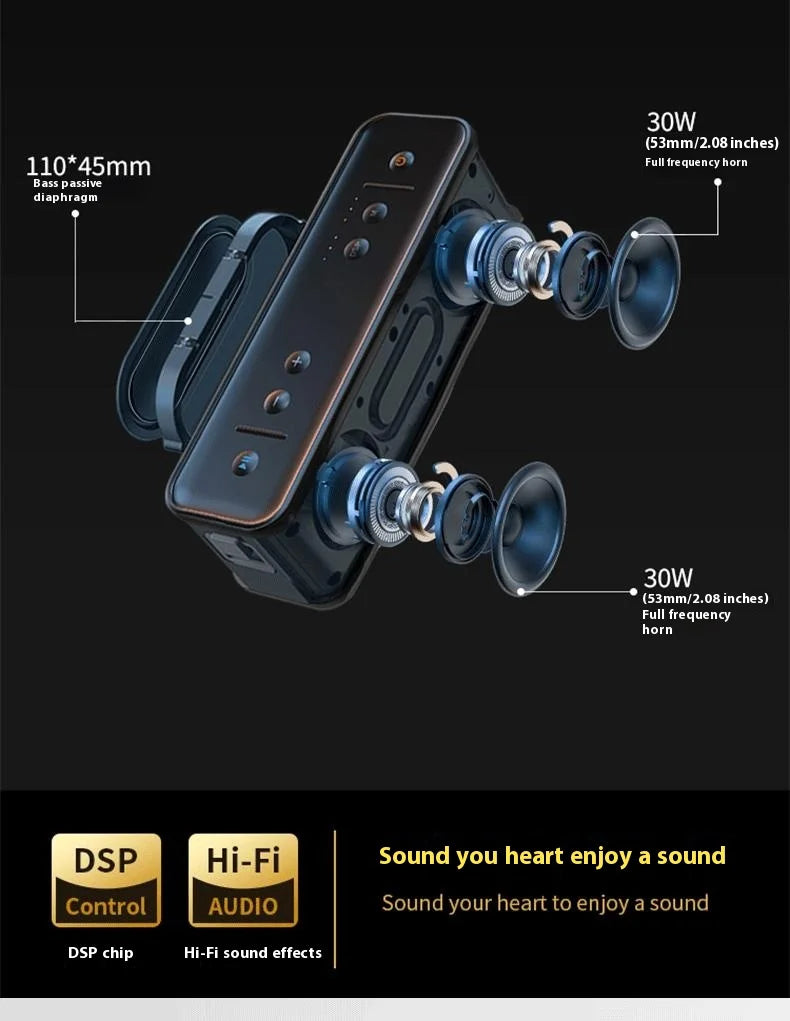Best Selling 60W Wireless Party Box Speaker Portable Multifunctional Speaker 5200mah TWS Connect HI-FI Speakers