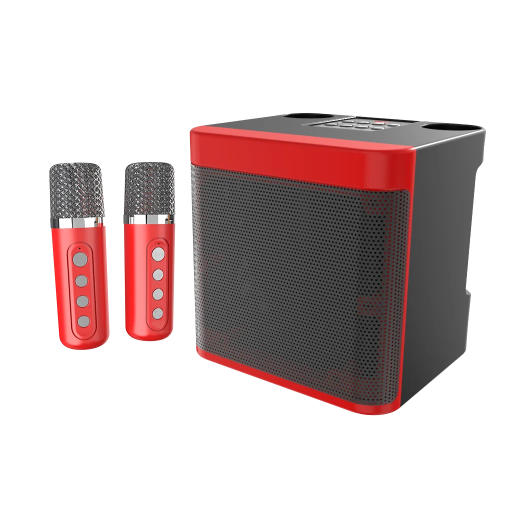 YS210 Mini Bluetooth Speaker Microphone Wireless Portable Subwoofer Ys-203 Wireless Karaoke Speaker With 2 Microphones Kd-203