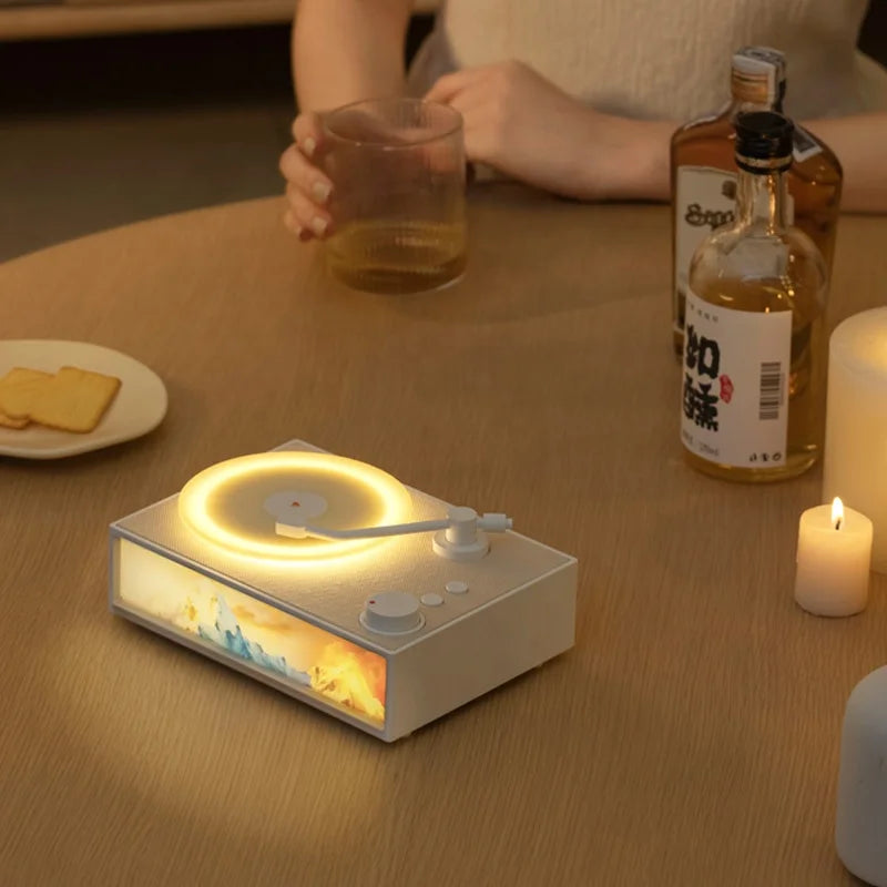 Warm Light Atmosphere Bedside Lamp Aromatherapy Diffuser Creative CD Rechargeable Bluetooth Speaker