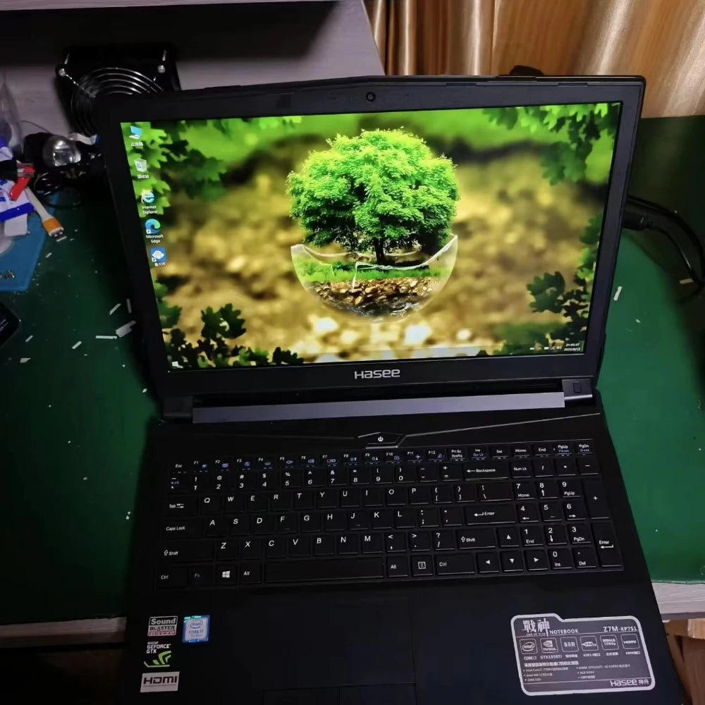 for Hasee N85 Laptop Gaming GTX1050Ti Core I7-7700HQ 256GB SSD Used Laptop