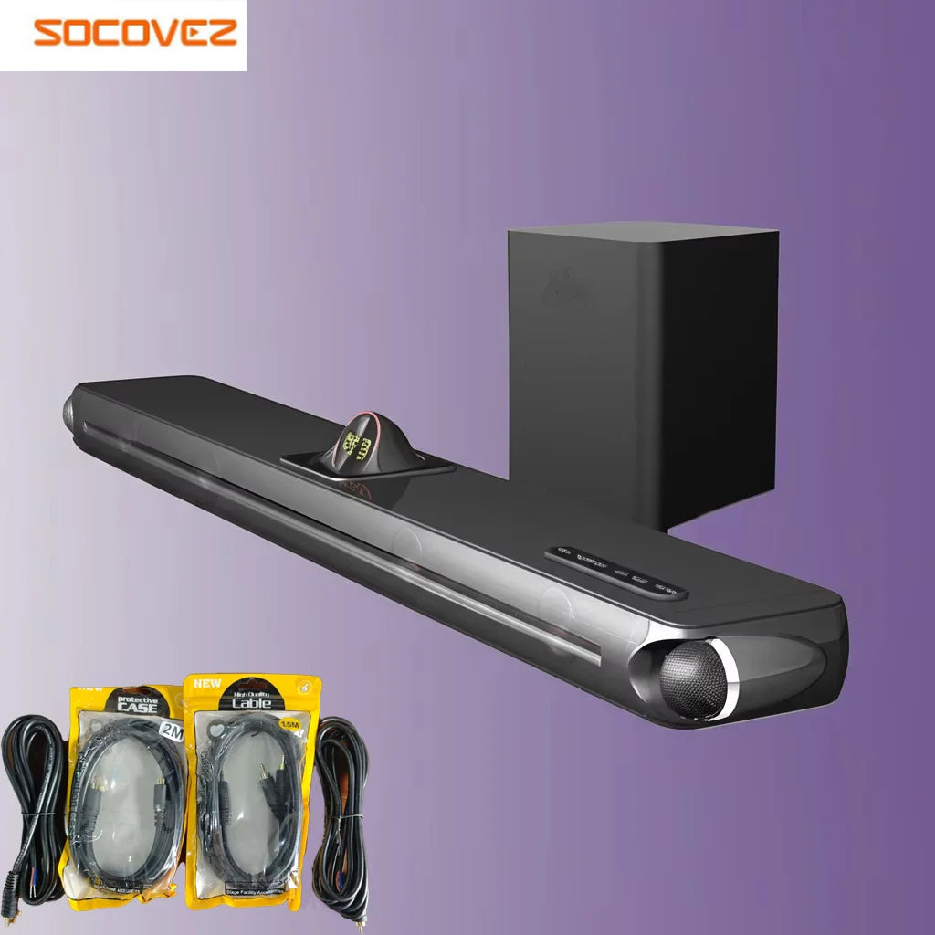 SOCOVEZ Manufacturer In-stock 2.1 CH for Bluetooth Soundbar with Built-In Subwoofer & Remote Control for TV Model G66B