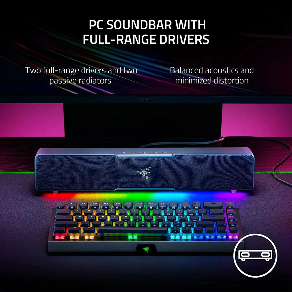 Razer Leviathan V2 X Compact Gaming Soundbar with Chroma RGB USB and for Bluetooth 5.0 for PC Desktop Laptop Smartphones