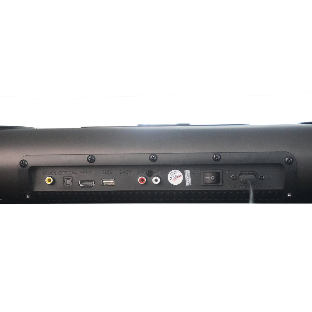 2.1CH for Bluetooth Home Theatre Soundbar with Built-In Subwoofer & Wireless Microphone Plastic Speaker Cases for Family Karaoke