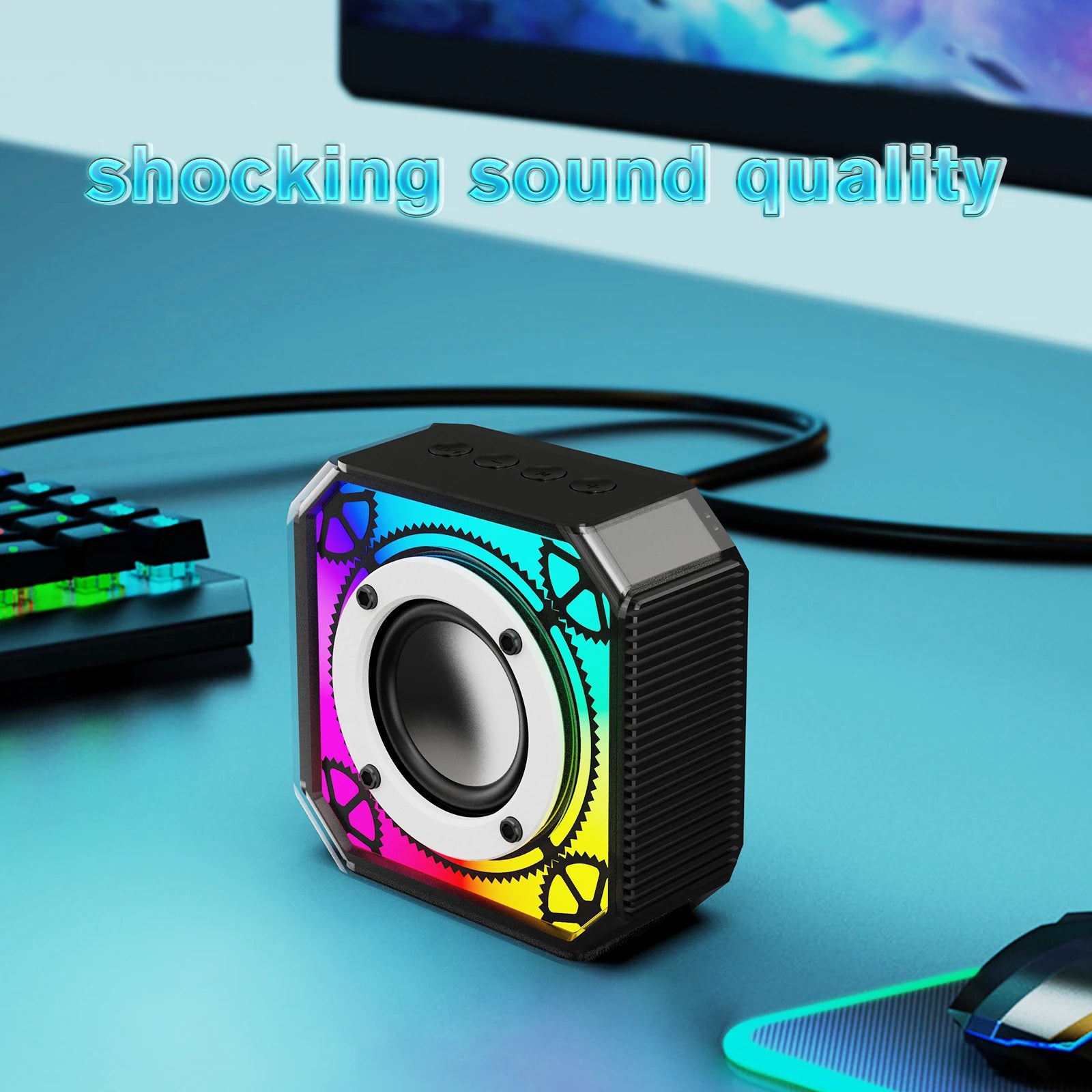 Mini Retro White Noise Blue-tooth Speaker Portable Vintage Sleep Aid Bluetooth Speaker Subwoofer With RGB Light Support TF Card