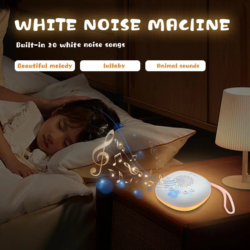New Portable Home Travel Sleep Monitor with White Noise for Children, Soothing Night Lights, Music and Lighting for Sleep