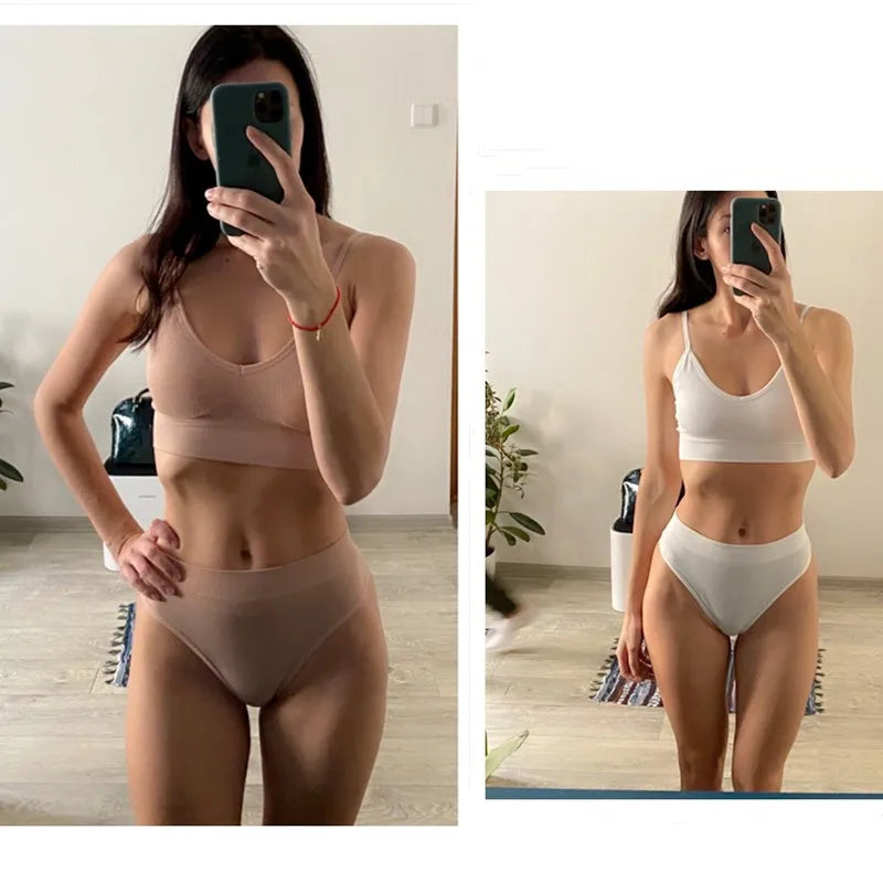 Women Bra And Panties Set Sports Seamless Bra Set Sexy G-String Thong Sexy Lingerie Set Fitness Crop Top Underwear Intimates