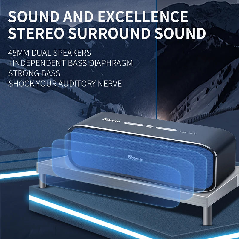Portable BT5.0-Compatible Speaker 30W Subwoofer Speakers Wireless Waterproof Pillar Stereo Surround Boombox TWS Audio Player