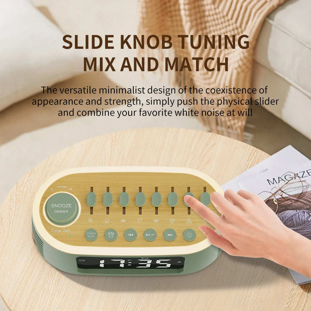 Cyboris T13 Portable White Noise Speaker 20W Wireless with 8 Relaxing Sounds LED Alarm Clock Audio Sleep Aid Function