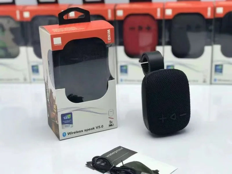 New WIND3 Wireless BT Speaker with Outdoor Bicycle Mount- Mini Subwoofer-Card Slot for Portable Audio