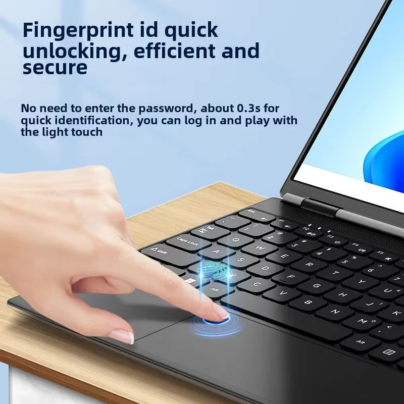 DEEQ 2025 New 14-Inch Business Laptop Intel N95 Quad-Core 32GB RAM 2TB SSD IPS Display English Windows 11 Pro Full-Size Keyboard