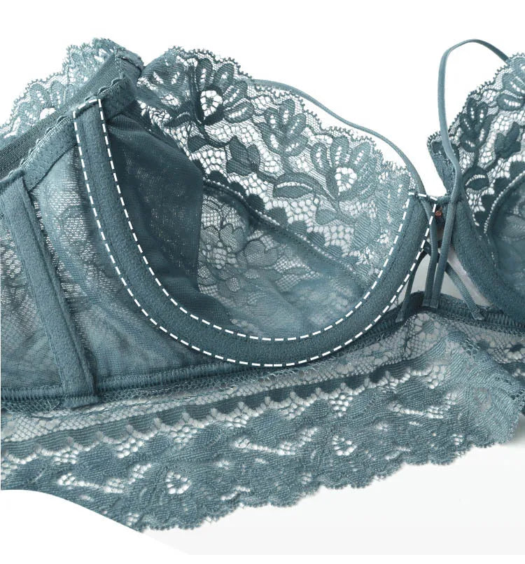 CINOON Top Classic Bandage Bra Set Lingerie Push Up Brassiere Lace Underwear Set Sexy Transparent Panties For Women underwear