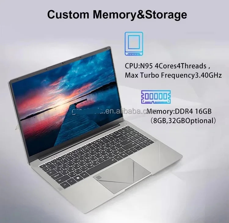 Yoga Laptop Intel 32GB+2TB Type-C Touch Panel N95 3.4GHz 15.6" Inch Business Laptop English New Win10/11 1-Year Warranty