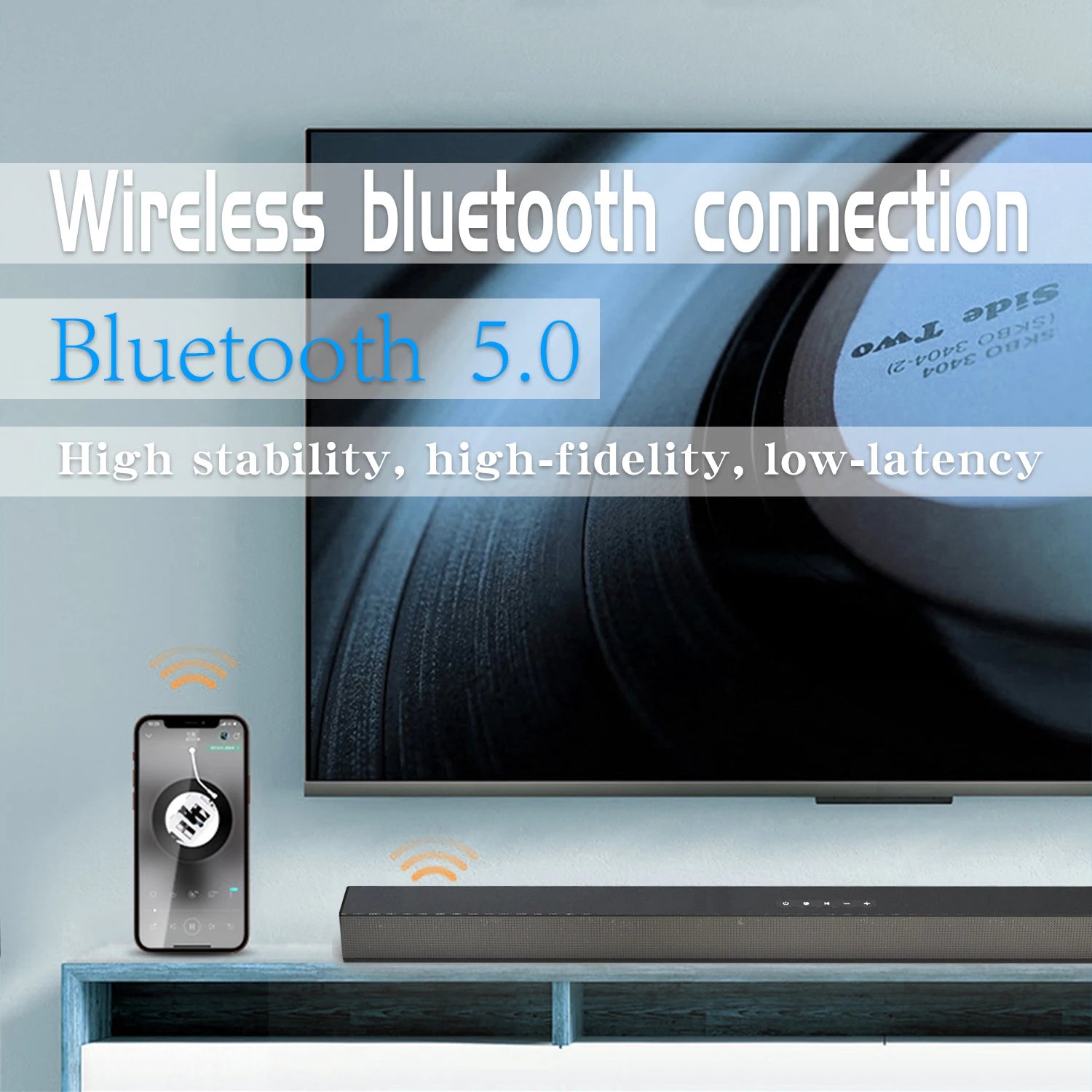 84W TV Sound Bar with Subwoofer Box Soundbar 2.1 Wireless Speaker Home Theater Surround Sound System Aux/USB/Optical/Coaxial/RCA