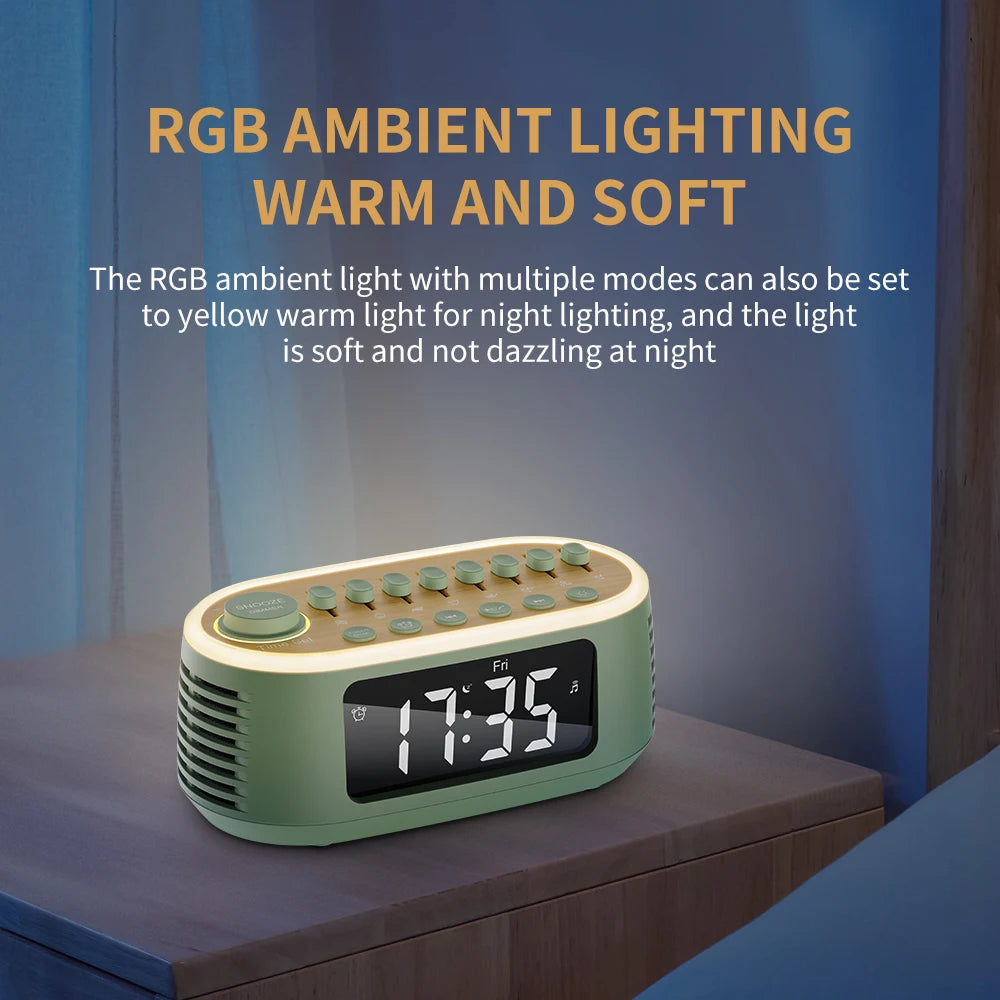 T13 White Noise Sleep Sound Machine 20W Wireless Portable Speaker 8 Relaxing Nature Sounds with LED Alarm Clock Audio Function