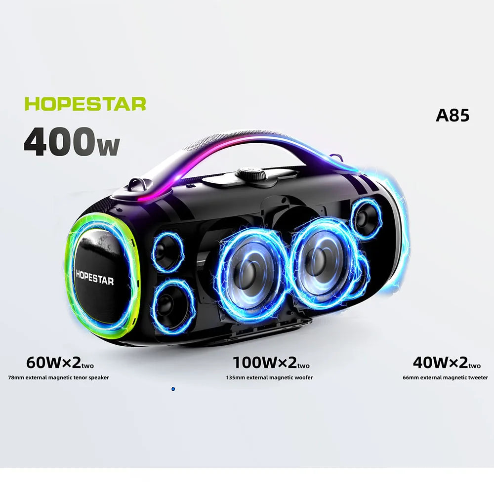 Factory Outlet Hopestar A85 400W speaker Professional Outdoor Party Bass Boost Portable Wireless Subwoofer Hi-Fi Speaker