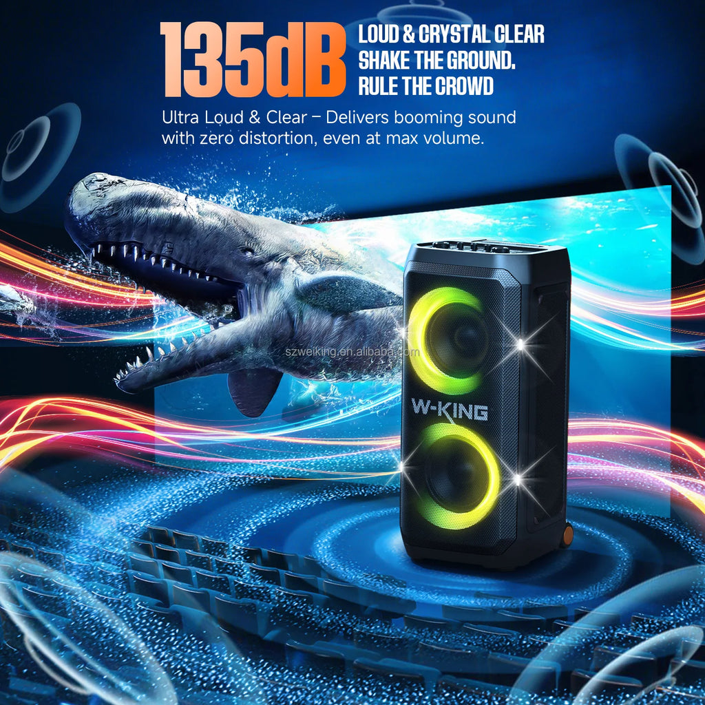 Original W-King T12+ PartyBox Speaker New Released 270W Karaoke Bluetooth Speaker Party Music Player Soundbox Boombox