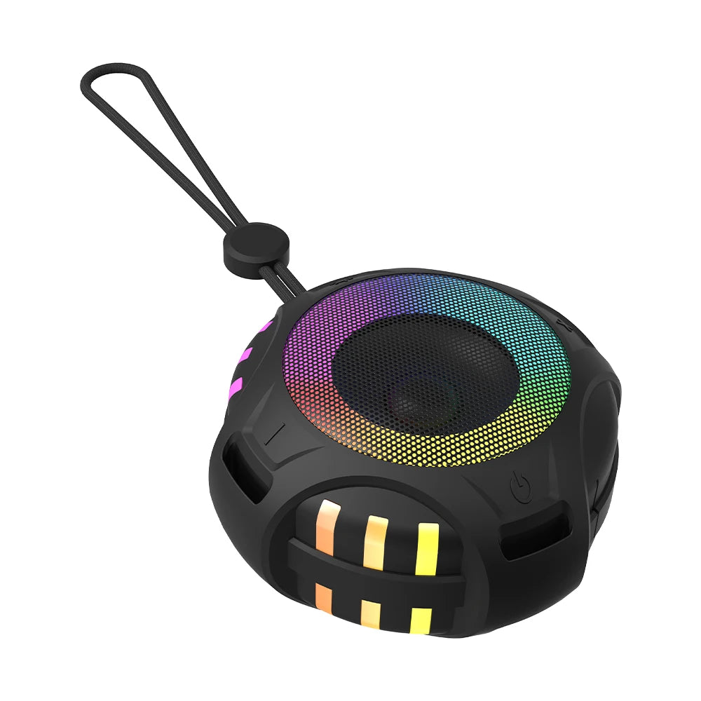 HY-119 Mini Blue-tooth Speaker Outdoor Portable Speaker with Colorful Lighting for Camping, 10H Playtime, USB/TF Card/Micro SD