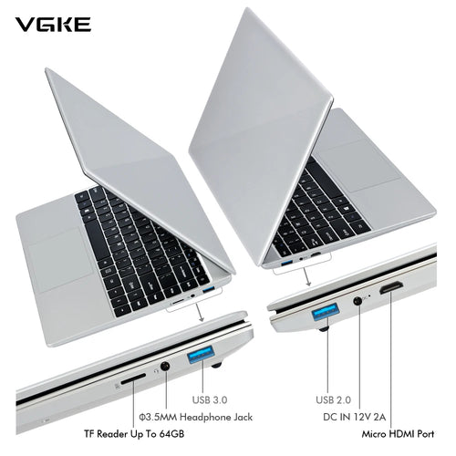 14.1 Inch Slim Laptop Intel E3950 DDR4 1920x1280 IPS Panel Laptops Brand New for Personal Home Gaming