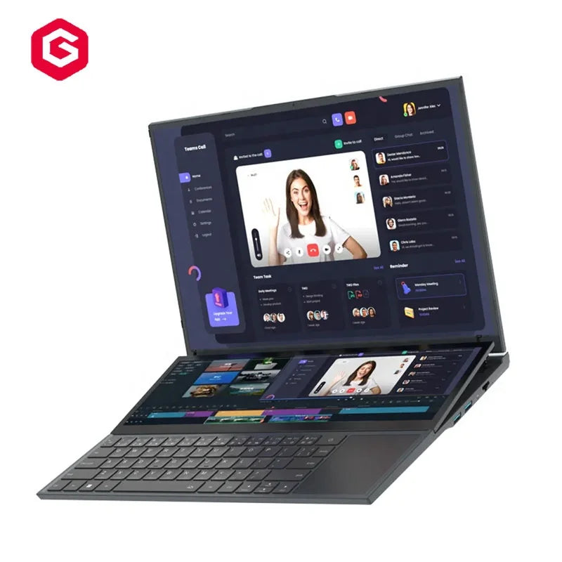 Powerful Dual Screen Laptop With Main 16" Screen and 14" IPS Touch Screen CPU I7-9850H Brand New Laptop Computer