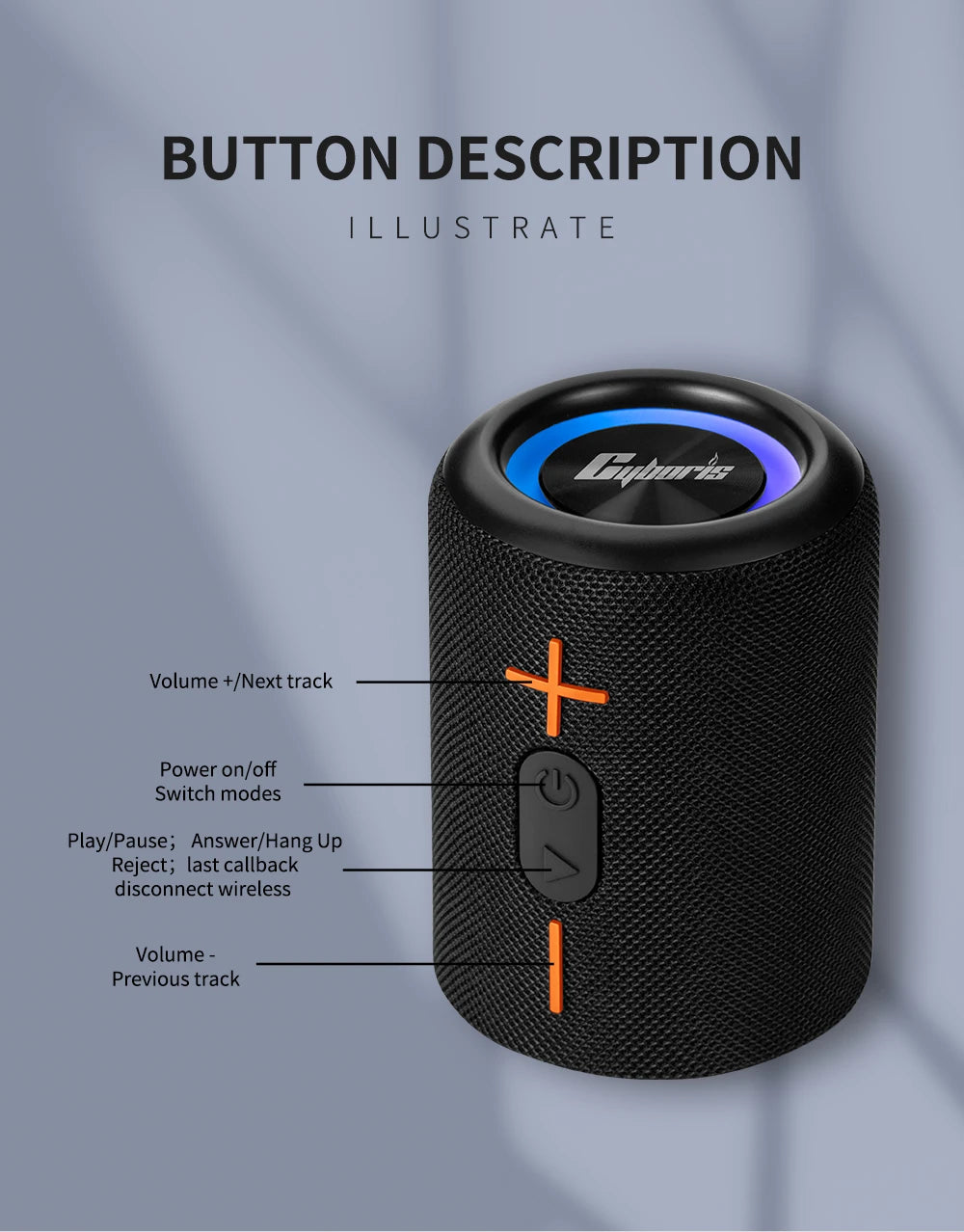 2 in 1 S10 Detachable Portable Blue Tooth  Speaker 3D Stereo Bass Wireless Speaker IPX6 Waterproof ,TWS BoomBox Colorful Lights