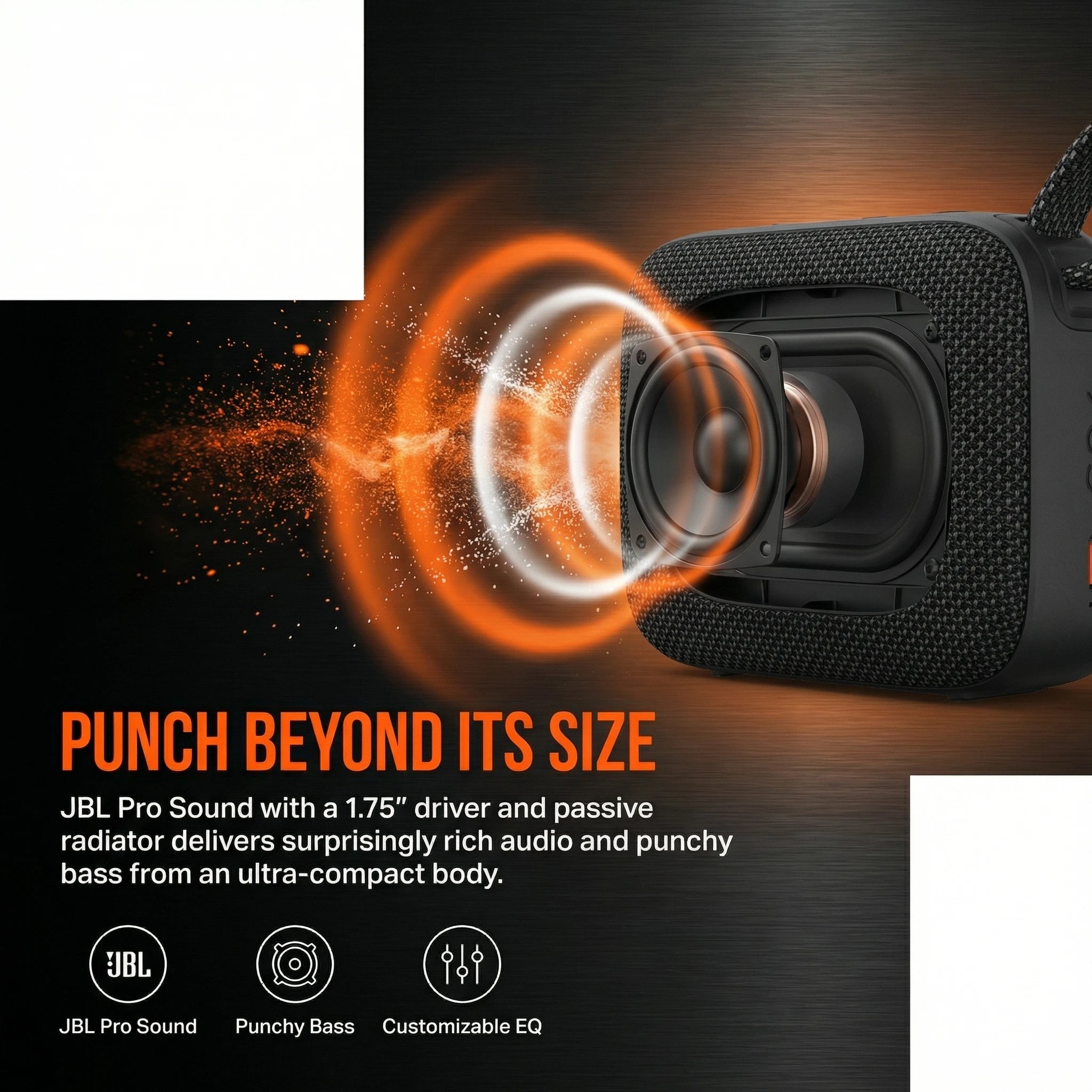 JBL GO4 Music Brick Portable Bluetooth Speaker Auracast Multi-Speaker Pairing ,Up to 7H Playtime + 2H Boost
