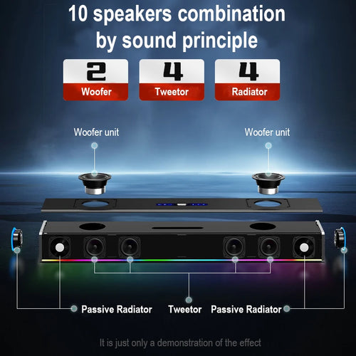 2.1CH Bluetooth Home Theater System With Built-in Subwoofer & Wireless Microphone for Family Karaoke