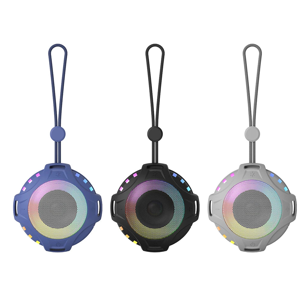HY-119 Mini Blue-tooth Speaker Outdoor Portable Speaker with Colorful Lighting for Camping, 10H Playtime, USB/TF Card/Micro SD