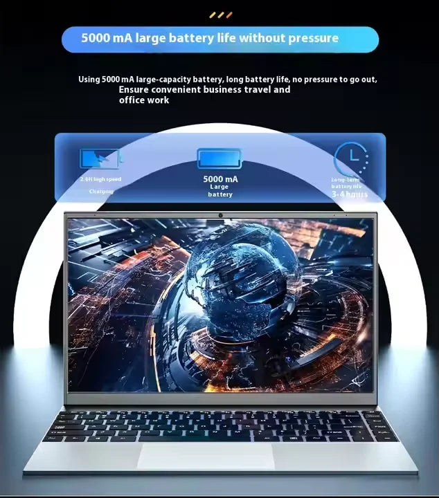 Best Selling 2025 14-Inch Business Office Laptop with Intel N3350 Processor 1TB SSD IPS Panel Camera CN Plug DUAL FAN Cooling