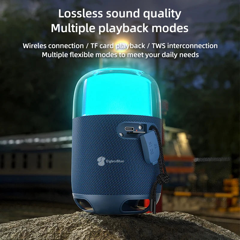 Convenient Fast Wireless BT Speaker with RGB Light 2024 Outdoor Camping Patio Woofer Ambient Light Battery Powered