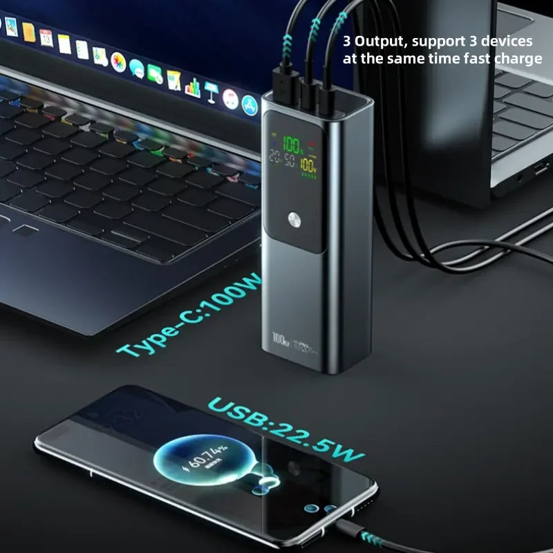 Laptop Power Banks 26800mah Fast Charging Pd 100w Portable Phone Mobile Charger Power Bank for Laptop