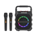 Portable 6.5 Inch Wireless for Bluetooth Speaker RGB LED Integrated Outdoor Karaoke Loudspeaker Dual Microphone Deep Bass