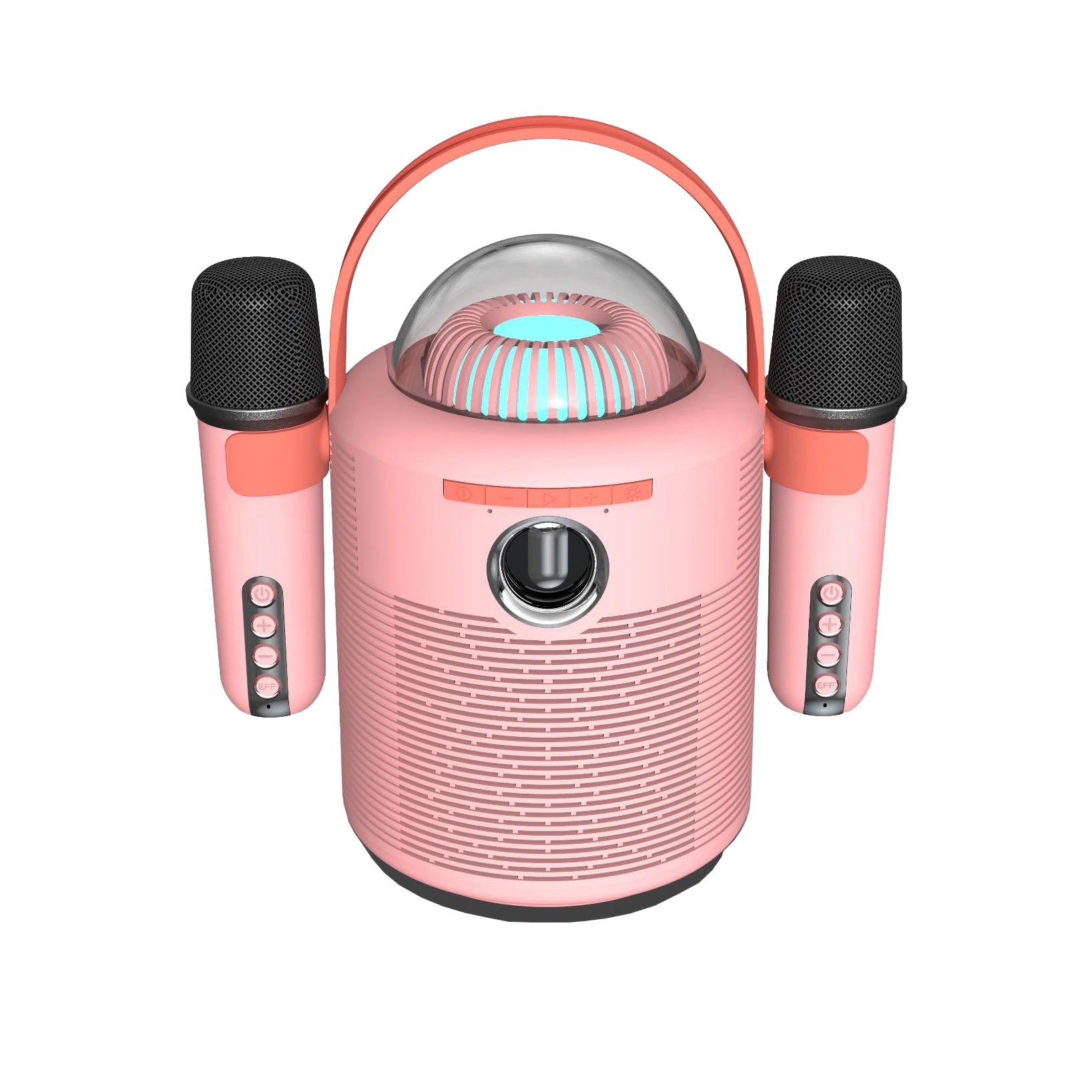 2024 New Design Mini Portable Bluetooth Karaoke Speaker Wireless Audio System with Mic RGB Lighting for Home Theater Parties