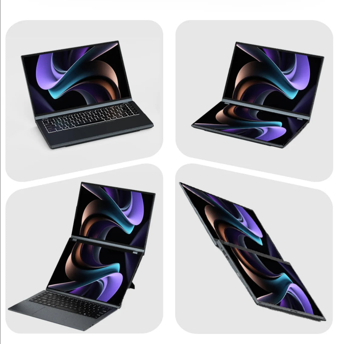 Intel Core I7 12th Gen 1270P AI 14 Inch YOGA 2 in 1 Double Display DDR5 WIFI6 Single-screen Mode Two Dual Screen Touch Laptop