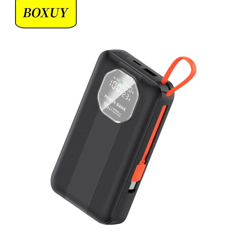 OEM/ODM Super Fast Charging PD 45W Built-in Cable Portable Phone Mobile Charger Power Bank 20000mah Mini Power Bank for Laptop