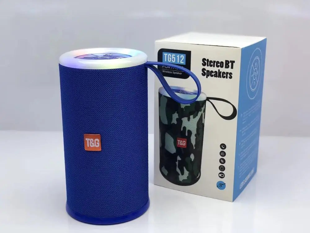 New Arrival Mini TG512 Wireless Portable Speaker Fabric Soundbox LED Light Supports TF Card FM USB-10W Output for Mobile Home