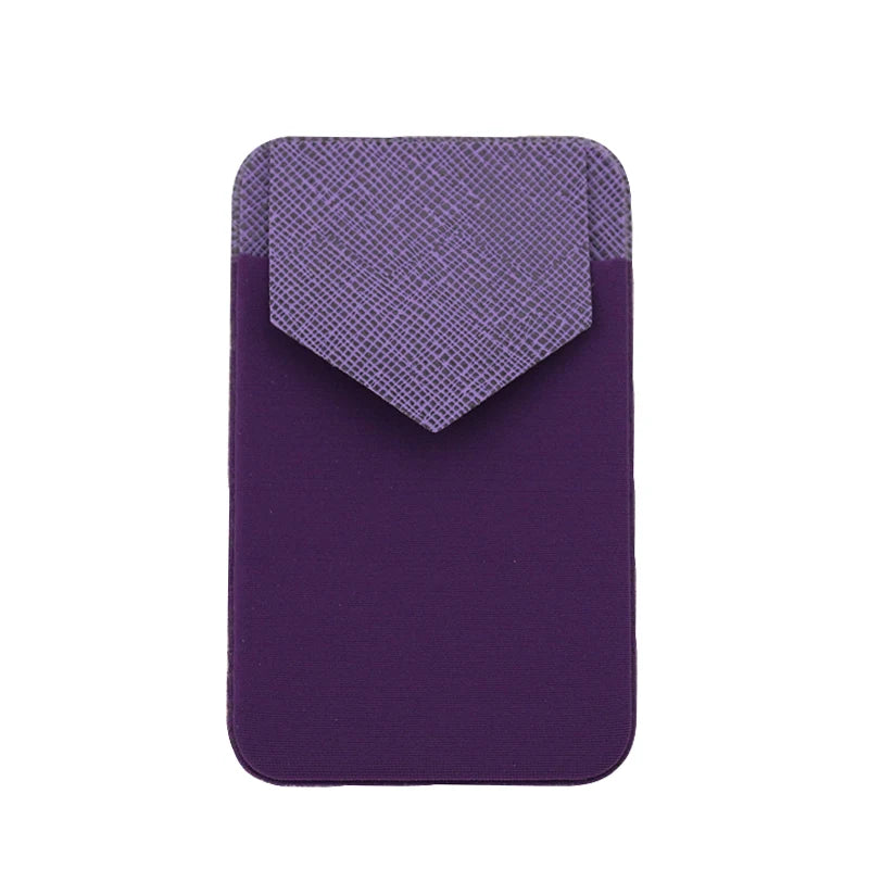 Fashion Leather Card Holder Elastic Solid Adhesive Sticker for Cell Phones Pocket Wallet Case with Convenient Cell Phone Pocket